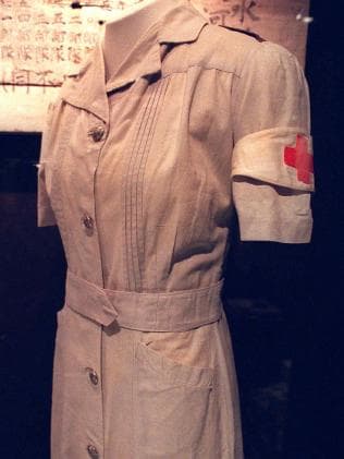 The uniform worn by Vivian Bullwinkel, when she was shot by Japanese soldiers